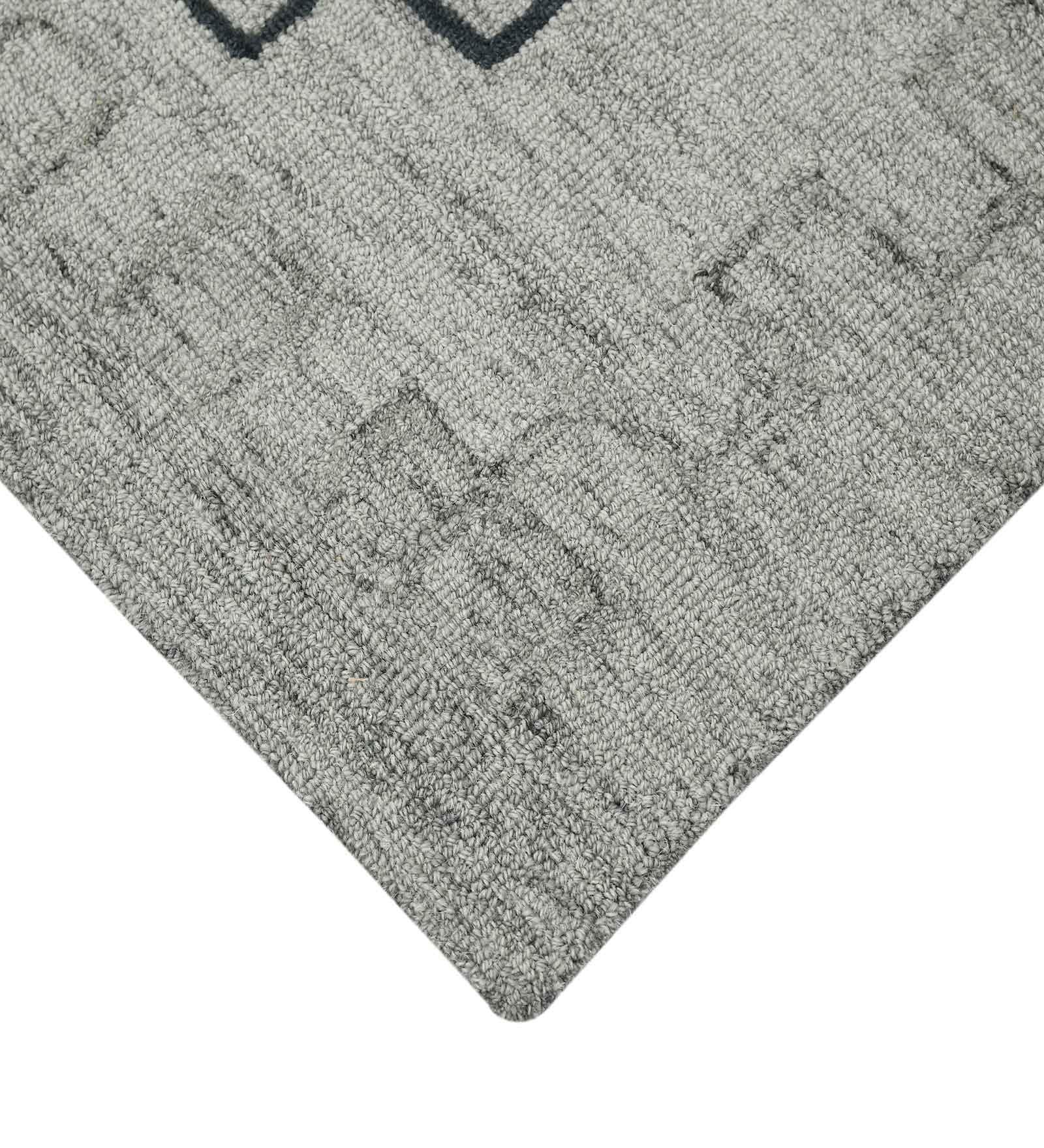 SHALE GRAY Wool Asteria 4x6 Feet Hand-Tufted Carpet - Rug - Ouch Cart