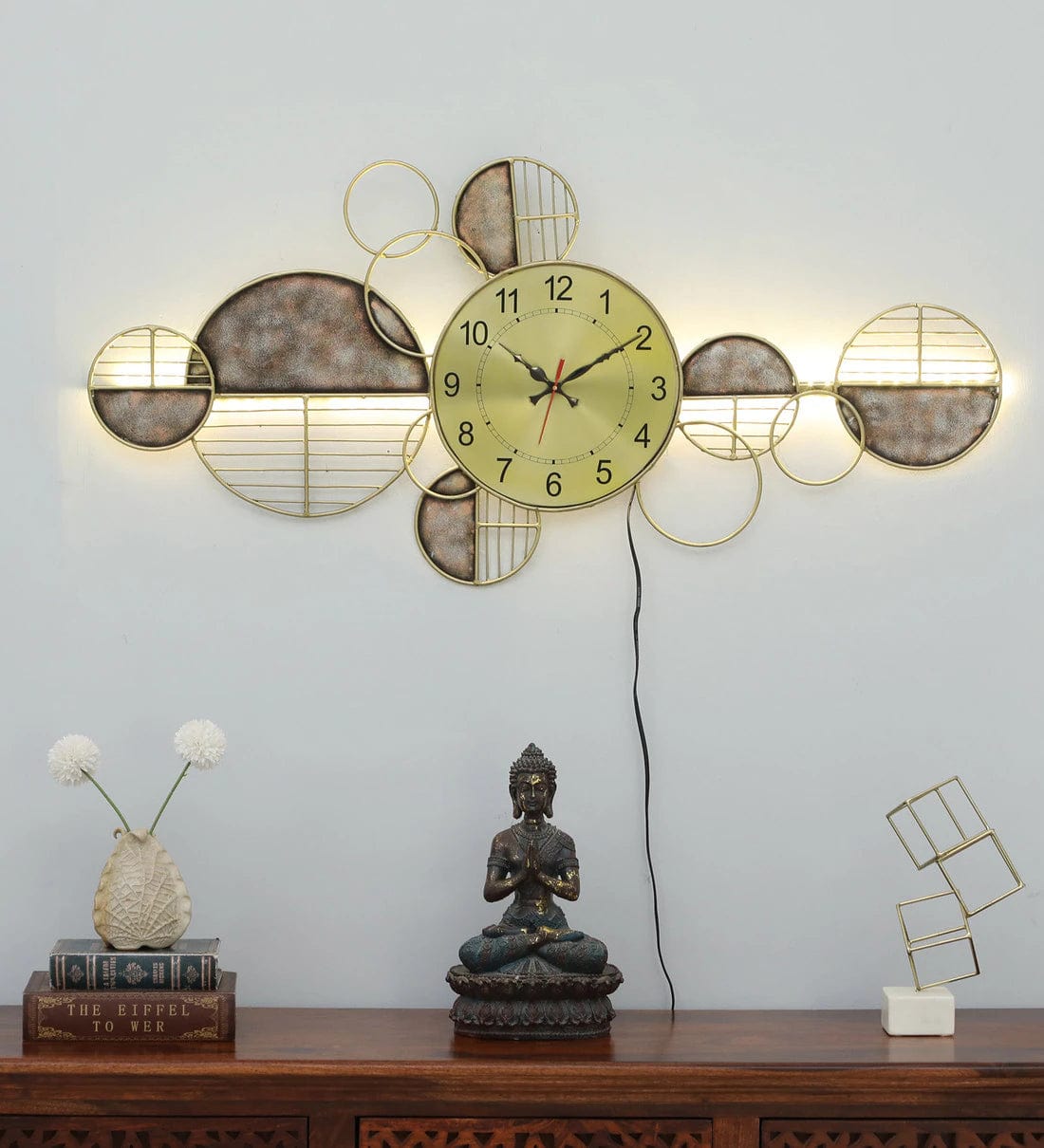 Handmade Gold Metal Wall Clock,