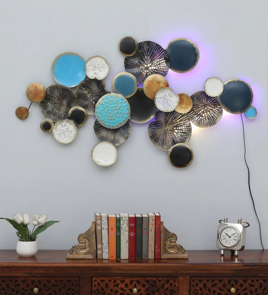Handmade Multicolour Abstract Metal Wall Art,