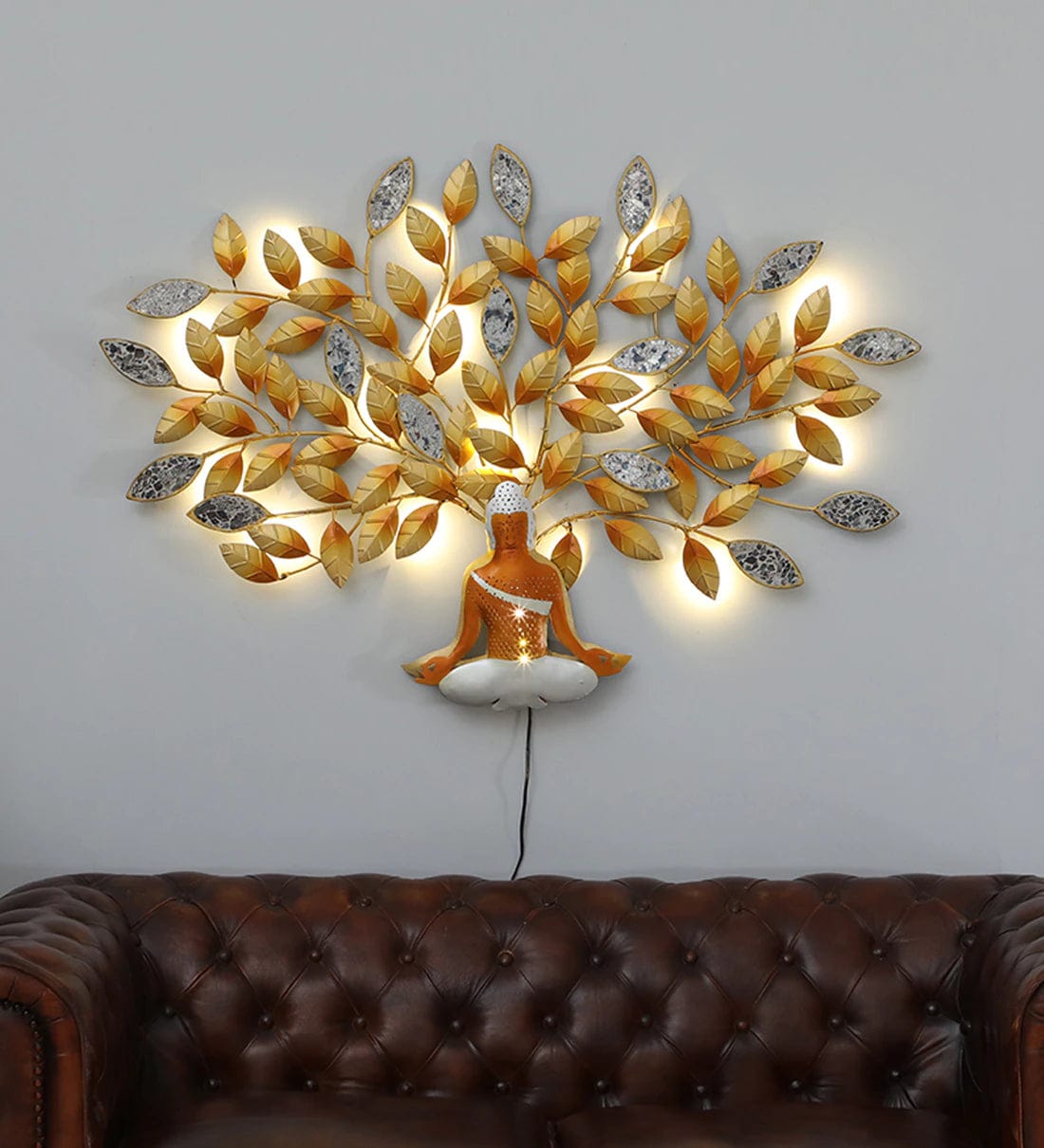 Handmade Multicolour Spiritual Metal Wall Art,