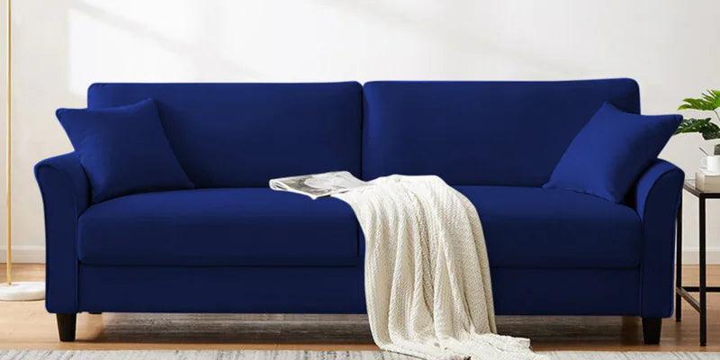 Velvet 3 Seater Sofa in Adam Black Colour - Ouch Cart