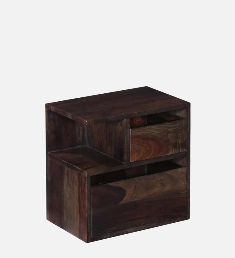 Sheesham Wood Lhs Bedside Table In Warm Chestnut Finish With Drawers - Ouch Cart
