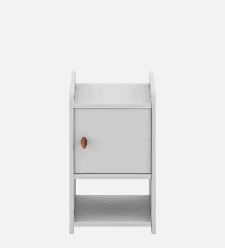 Bed Side Table In Frosty White Finish - Ouch Cart