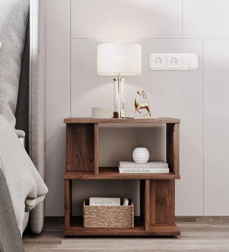 Bedside Table In Columbian Walnut Colour - Ouch Cart