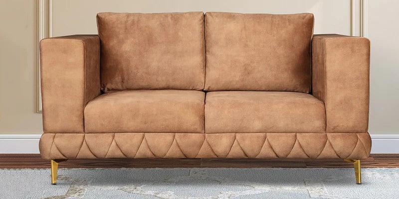 Velvet Fabric 2 Seater Sofa In Brown Colour - Ouch Cart