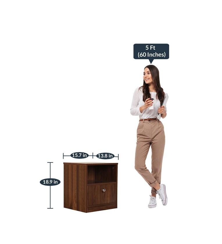 Bedside Table in Matte Finish with Drawer - Ouch Cart