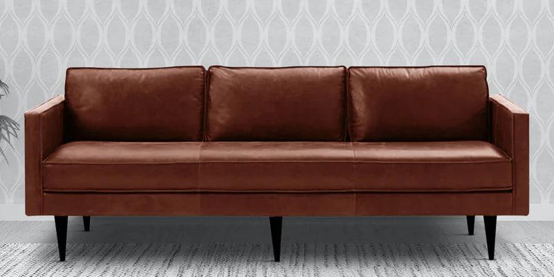 Leatherette 3 Seater Sofa in Lama Brown Colour - Ouch Cart