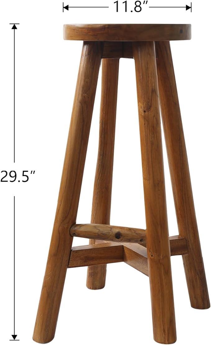 Stacking Backless Stool with Square Top Anti-Slip Felt Pad for Kitchen, Dining Room, Living Room, Office, Classroom, Workroom, Bedroom, Studio - Ouch Cart