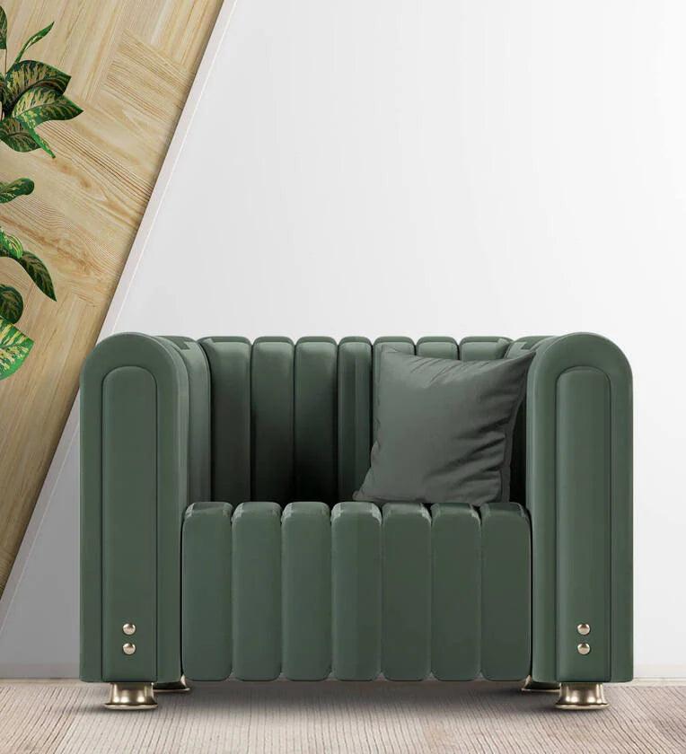 Leatherette1 Seater Sofa in Sage Green Colour - Ouch Cart