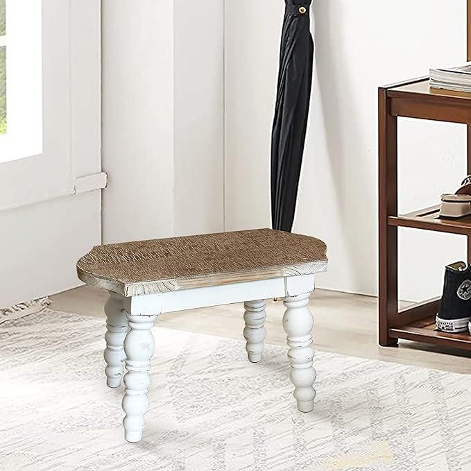Bathroom Stool Wood Foot Stool for Adults Kids, Bedside Step Planter Stool for Kitchen - Ouch Cart