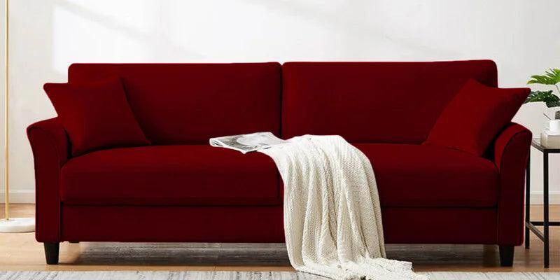 Velvet 3 Seater Sofa in Adam Black Colour - Ouch Cart