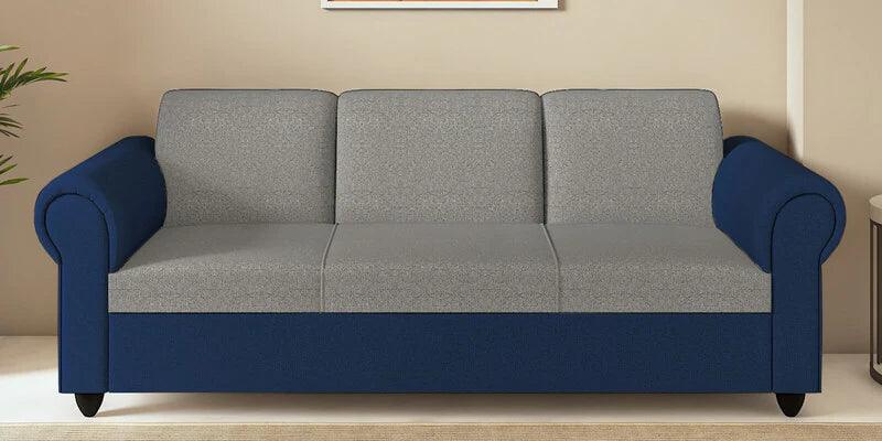 Fabric 3 Seater Sofa In Blue & Light Grey Finish - Ouch Cart