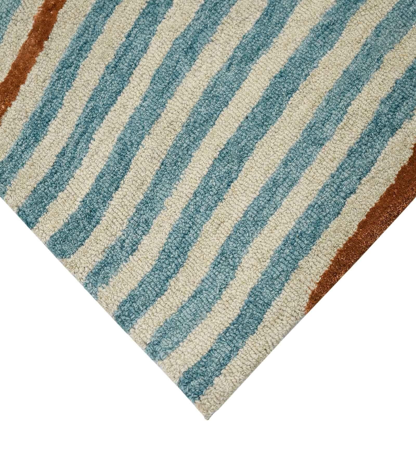 IVORY Wool & Viscose Canyan 5x8 Feet Hand-Tufted Carpet - Rug - Ouch Cart