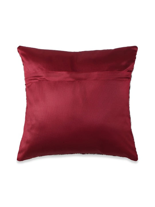 Maroon Embroidered Cushion Covers – Elegant Floral Design
