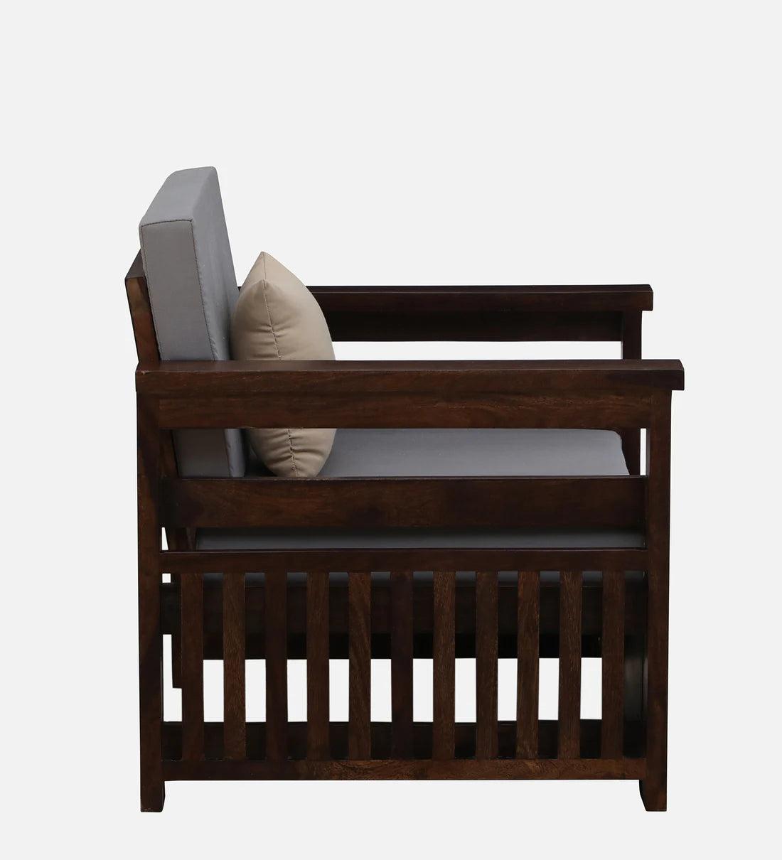 Sheesham Wood 1 Seater Sofa In Provincial Teak Finish - Ouch Cart