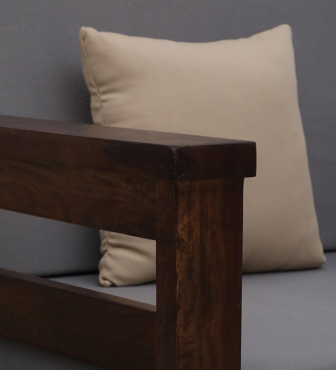 Sheesham Wood 1 Seater Sofa In Provincial Teak Finish - Ouch Cart