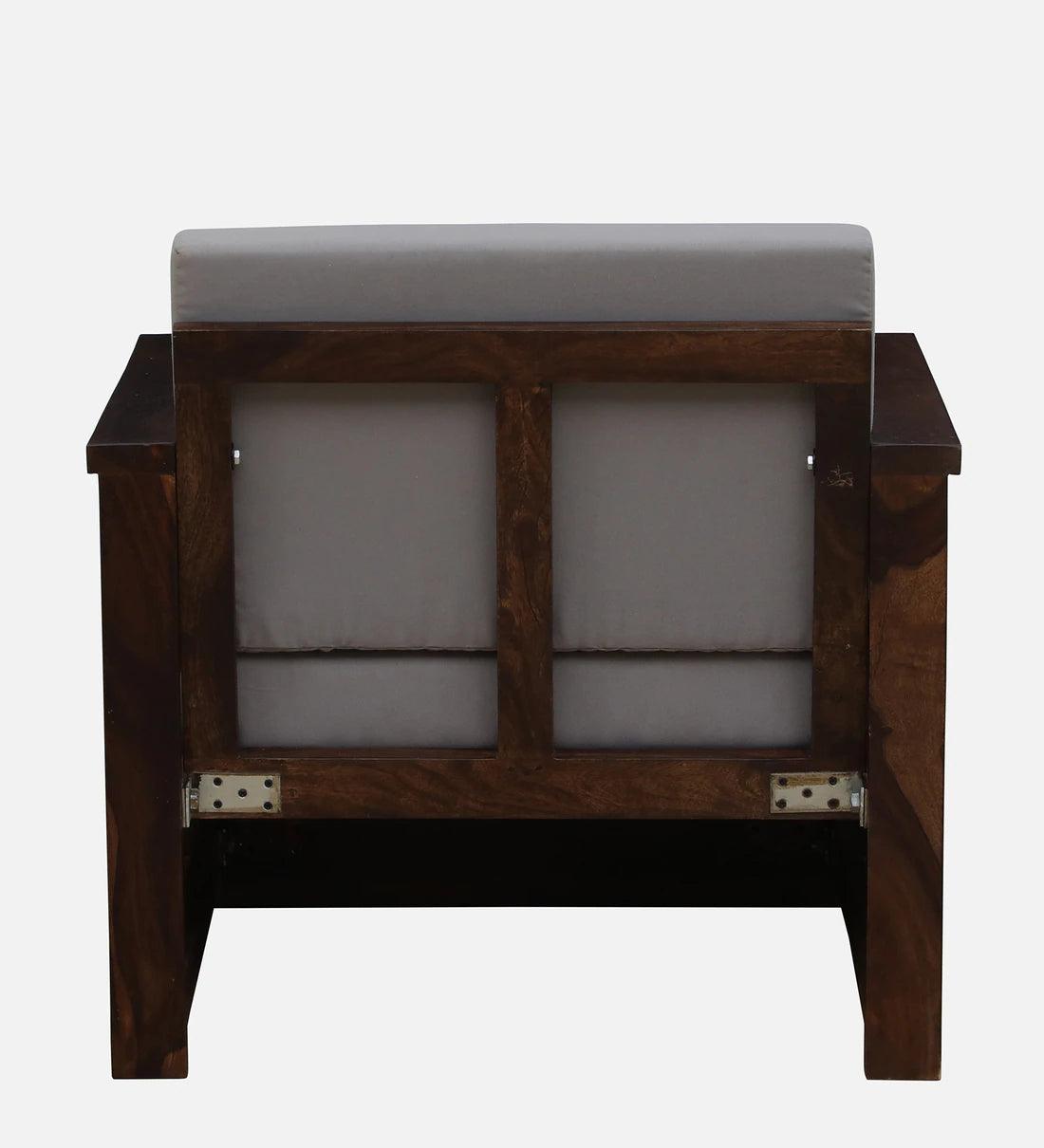 Sheesham Wood 1 Seater Sofa In Provincial Teak Finish - Ouch Cart