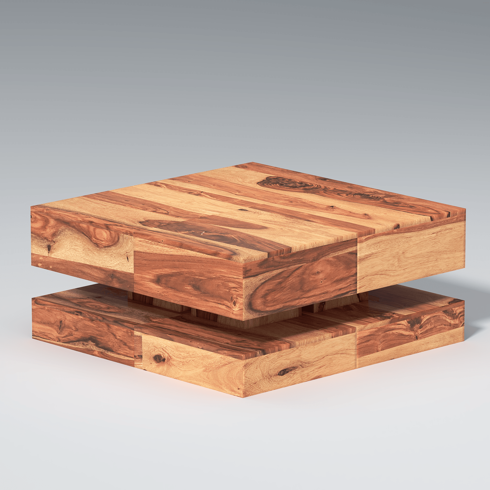 Perk Sheesham Wood Coffee Table In Light Reddish Honey Color - Ouch Cart