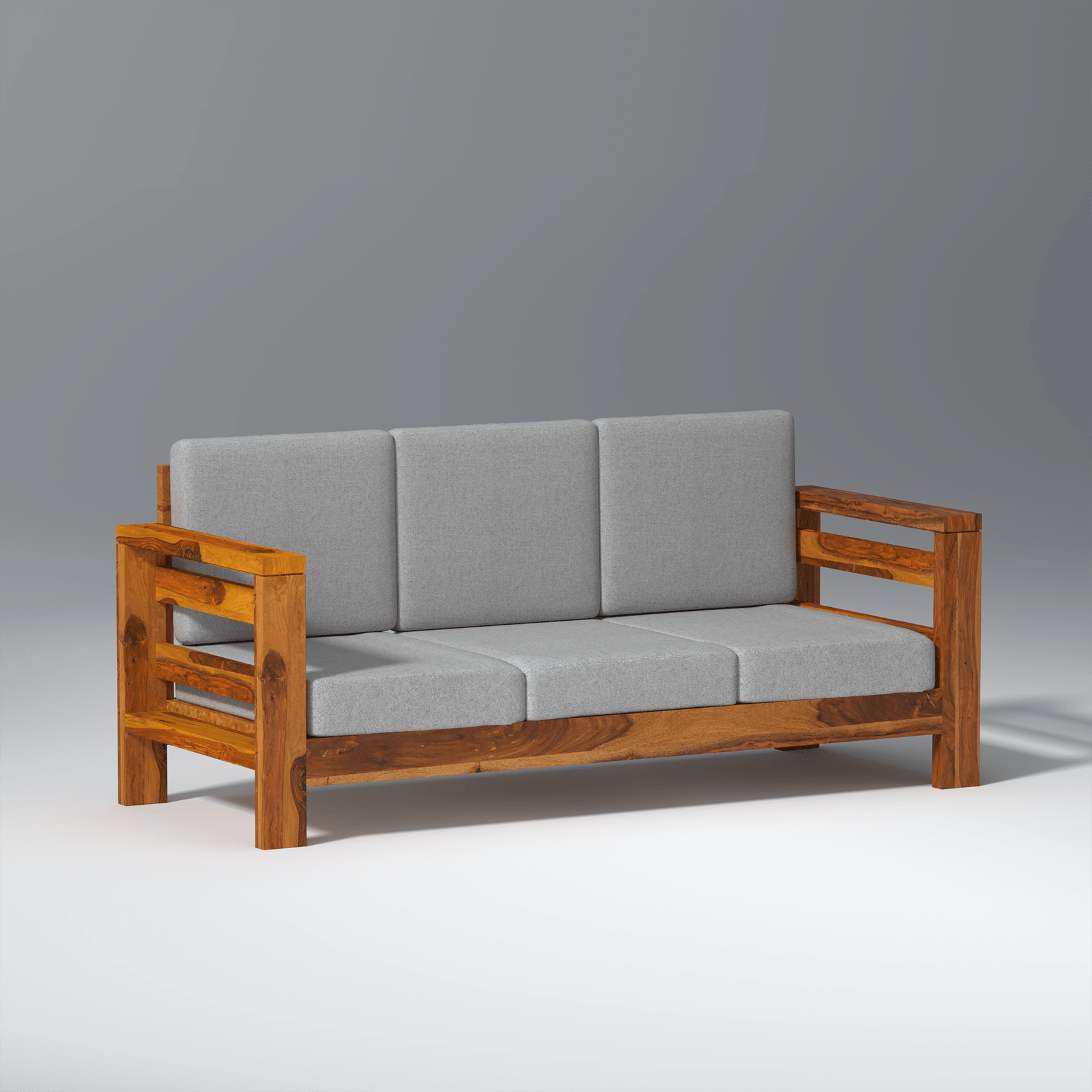 Eirini Elegance Sheesham Wood sofa In Light Honey Color - Ouch Cart