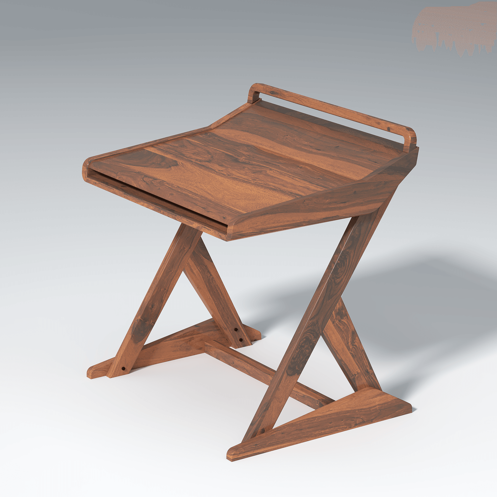 Chopin Sheesham Wood Study Table In Light Walnut Color - Ouch Cart