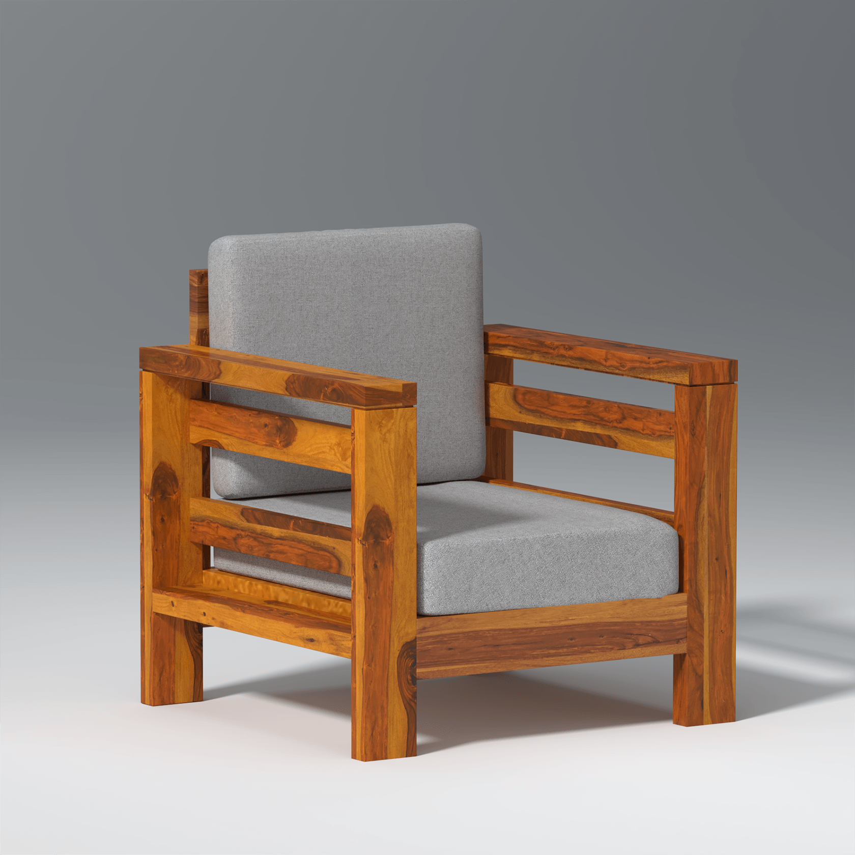 Eirini Elegance Sheesham Wood sofa In Light Honey Color - Ouch Cart