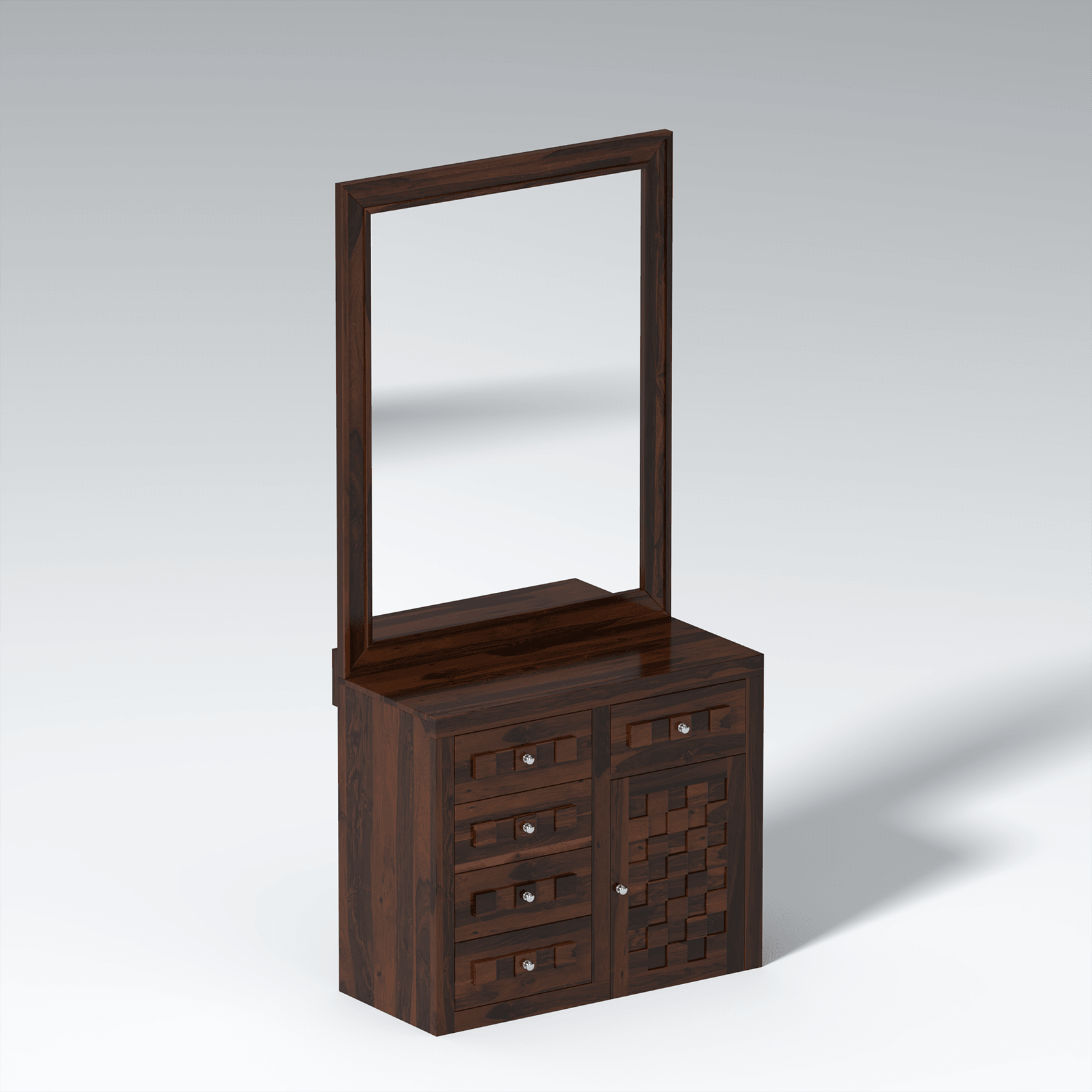 Eleca Sheesham Wood Dressing Table in Walnut color - Ouch Cart