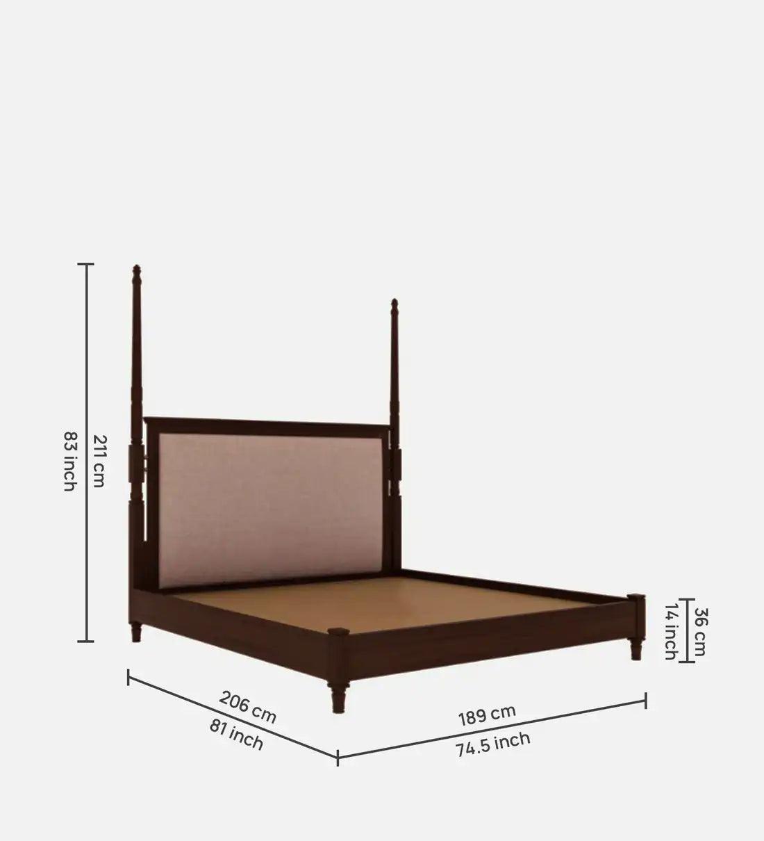 Oreal Solid Wood King Size Bed in Tubbaq Finish - Ouch Cart