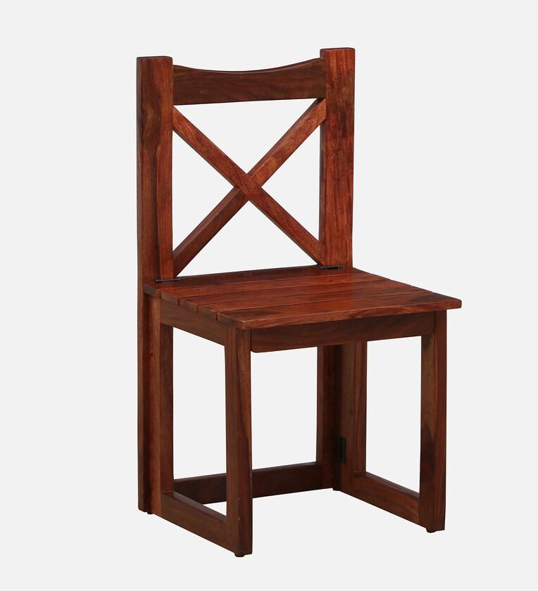 Sheesham Wood 4 Seater Dining Set In Honey Oak Finish - Ouch Cart