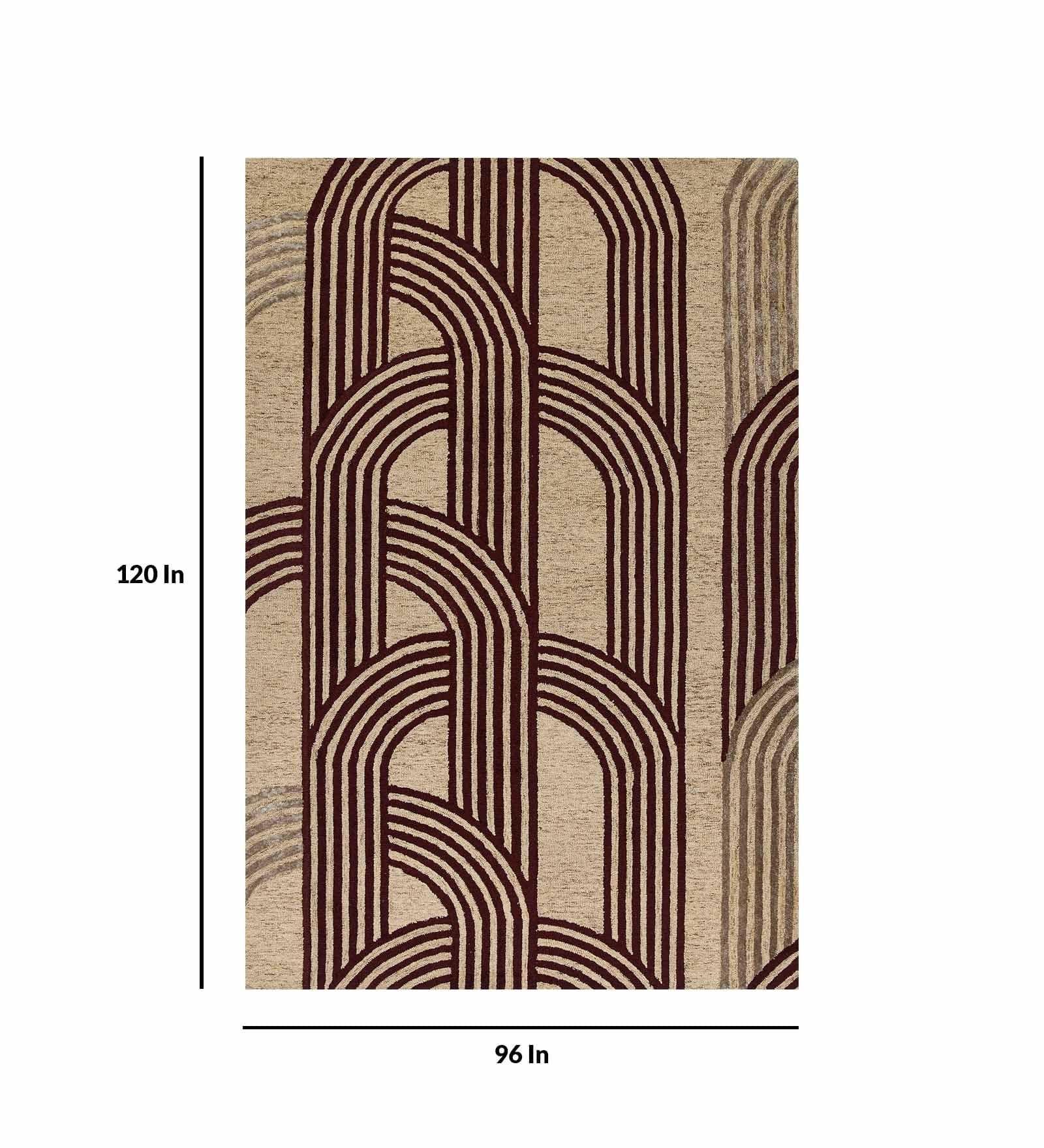 RED ROBIN Wool & Viscose Canyan 8x10 Feet Hand-Tufted Carpet - Rug - Ouch Cart