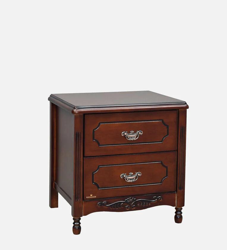 Solid Wood Bedside Table In Brown & Black Colour - Ouch Cart