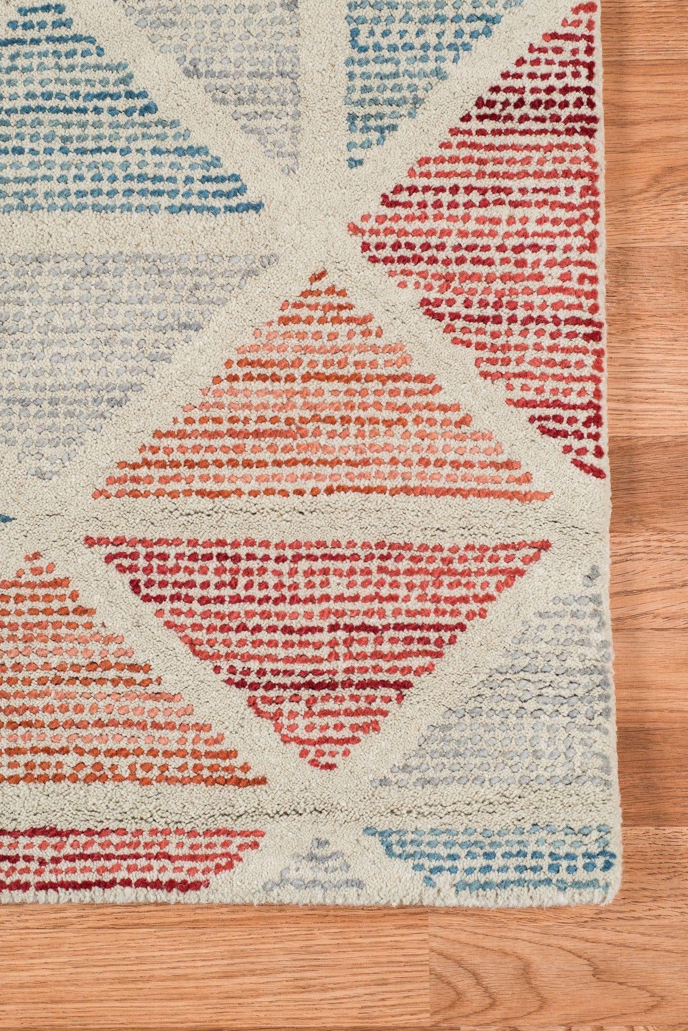 Orange Wool Vector 5x8 Feet Hand-Tufted Carpet - Rug - Ouch Cart