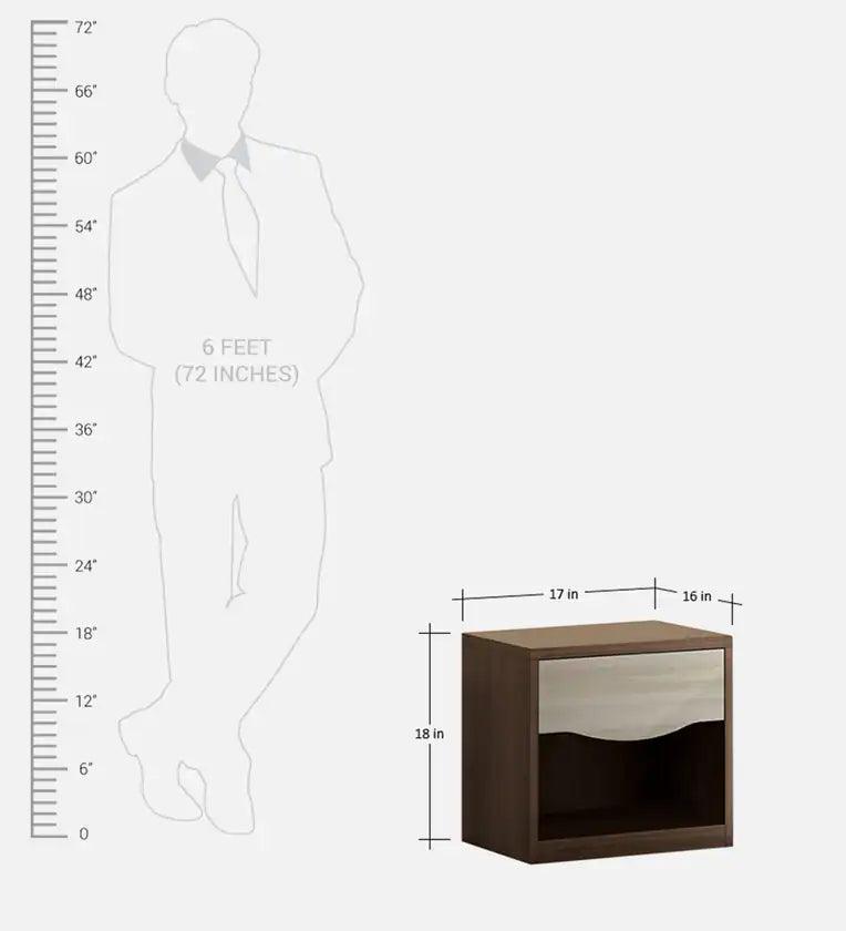 Crescent Bedside Table in Dark Acaica Finish - Ouch Cart