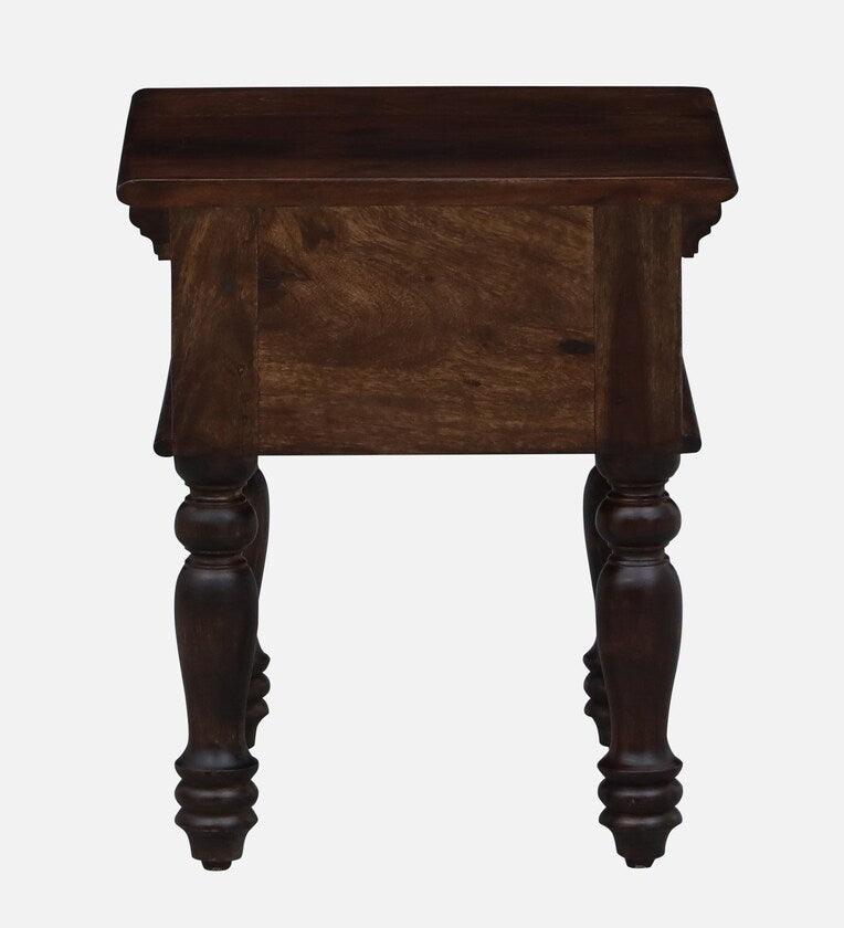 Sheesham Wood Bedside Table In Provincial Teak With Drawer - Ouch Cart