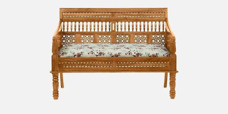 Sheesham Wood 2 Seater Sofa In Scratch Resistant Rustic Teak Finish - Ouch Cart