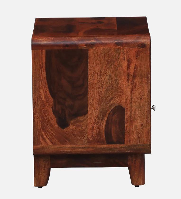 Solid Wood Bedside Table In Scratch Resistant Honey Oak Finish With Drawer - Ouch Cart
