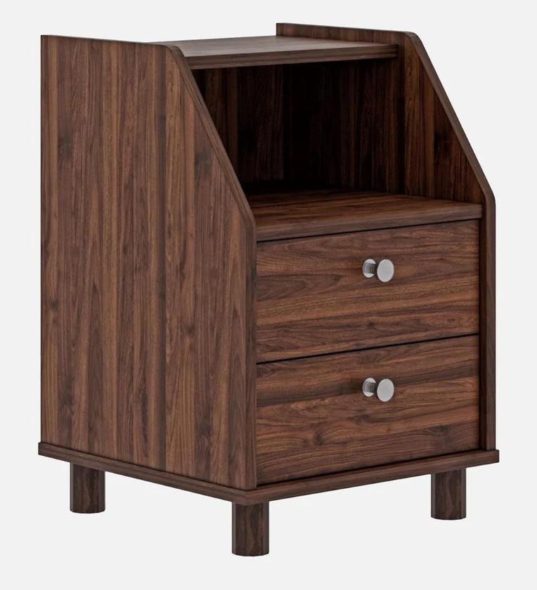 Bedside Table In Columbian Walnut Colour - Ouch Cart