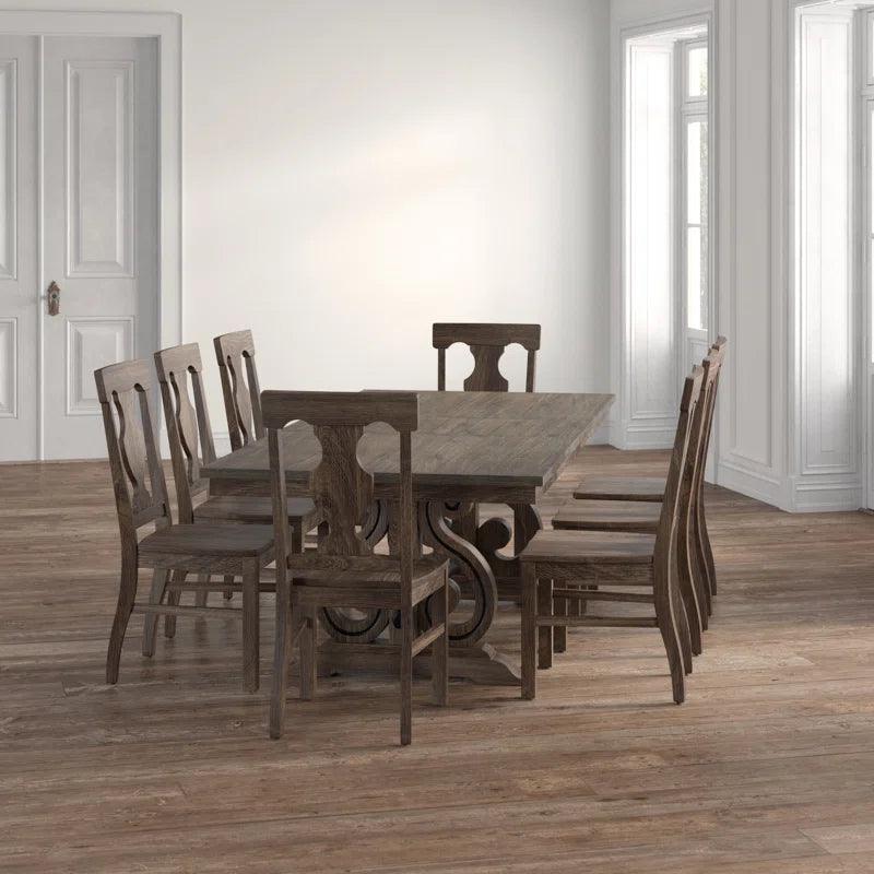 9 - Piece Extendable Trestle Dining Set - Ouch Cart