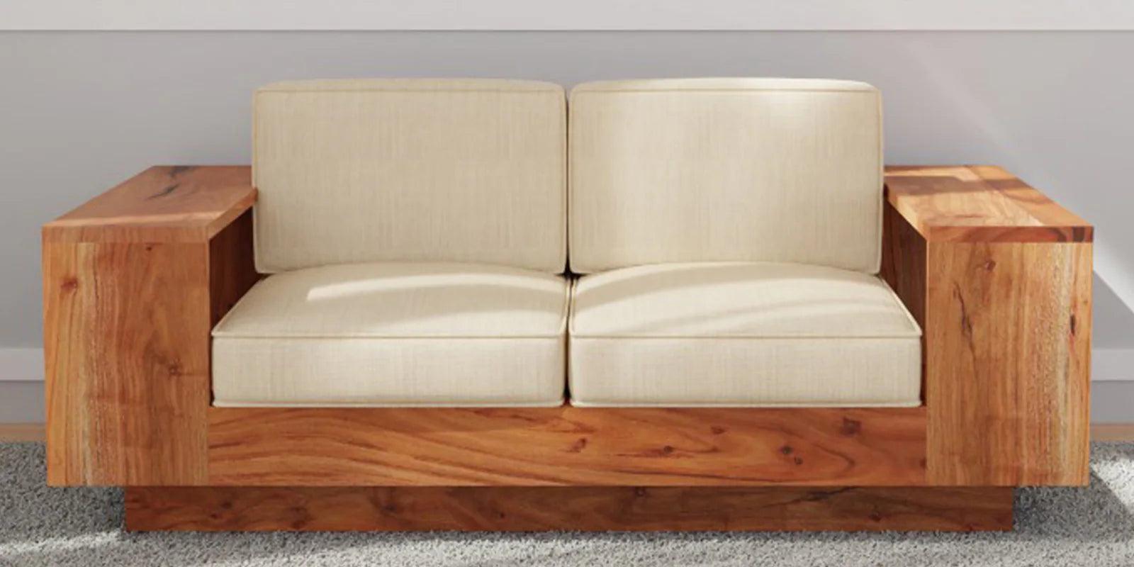 Solid Wood 2 Seater Sofa In Light Reddish Honey Finish - Ouch Cart