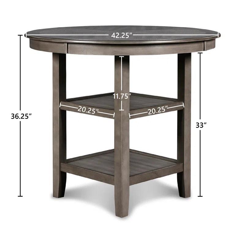 4 - Person Round Solid Wood Dining Set - Ouch Cart