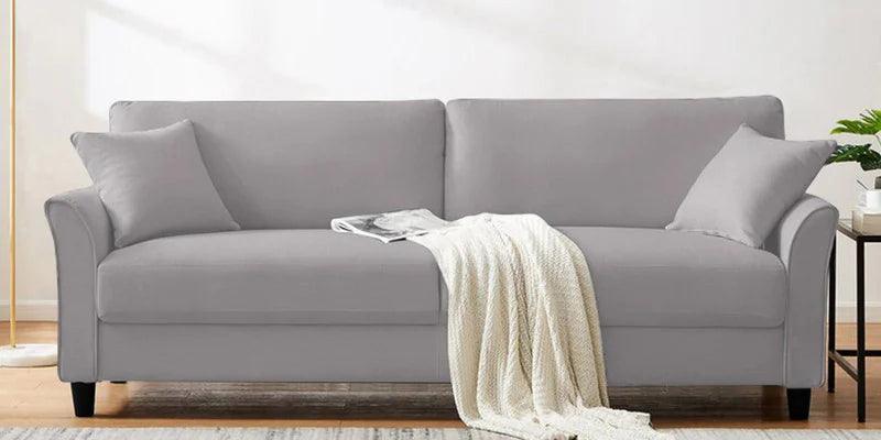 Velvet 3 Seater Sofa in Adam Black Colour - Ouch Cart