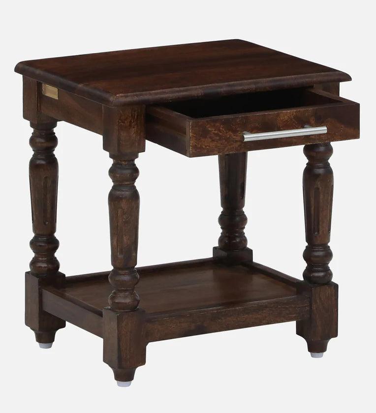 Sheesham Wood Nightstand In Provincial Teak Finish - Ouch Cart