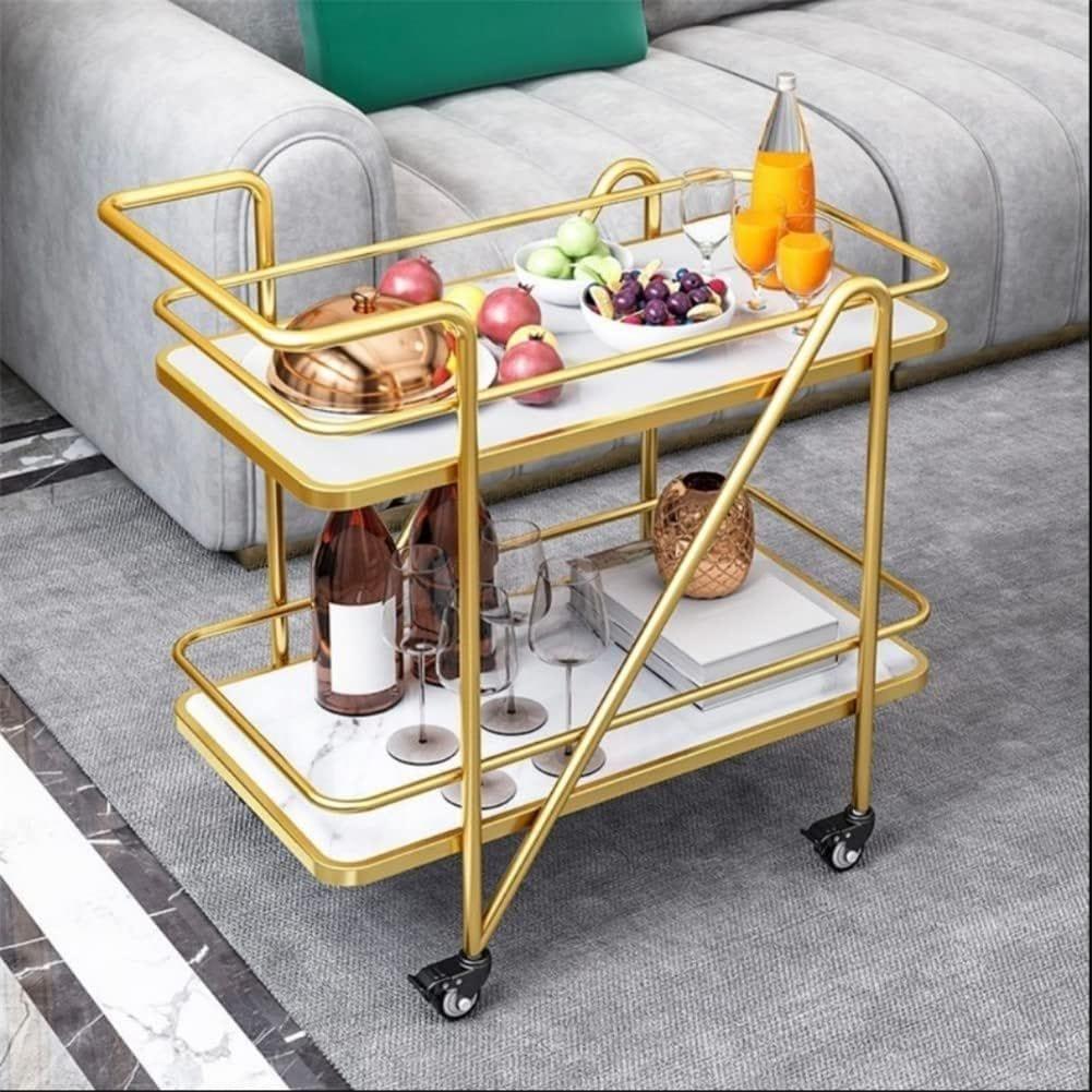 NR Rolling Kitchen Cart,Kitchen Trolley Cart on Wheels,Open Storage Shelves, Locking Casters, for Kitchen/Restaurant/Bathroom/Hotel. - Ouch Cart