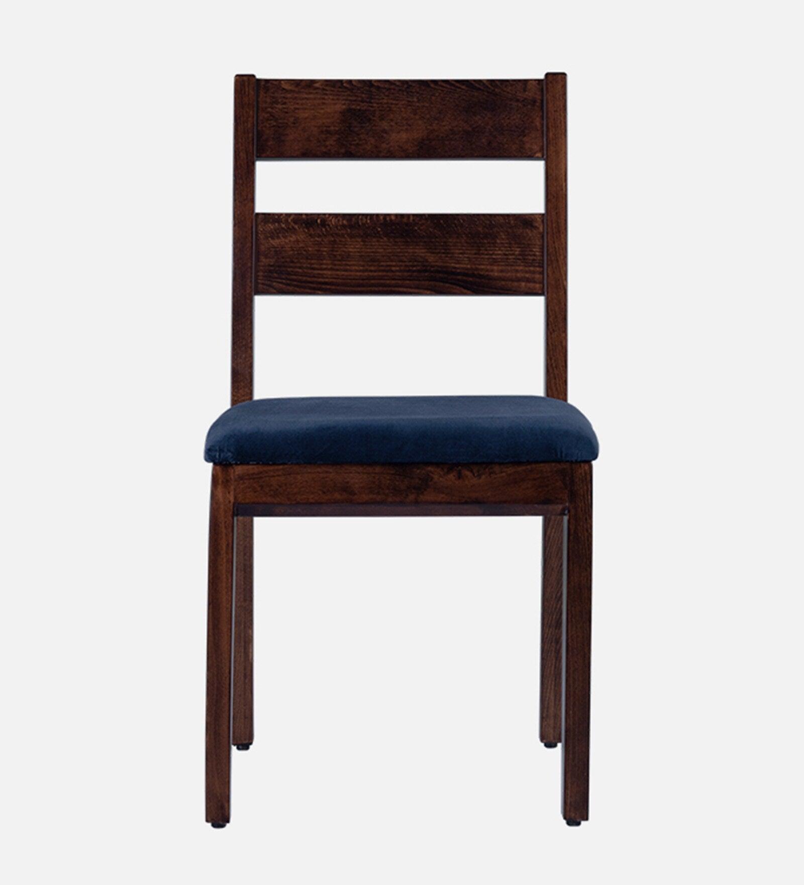 Solid Wood 4 Seater Dining Set in Brown & Blue Finish - Ouch Cart