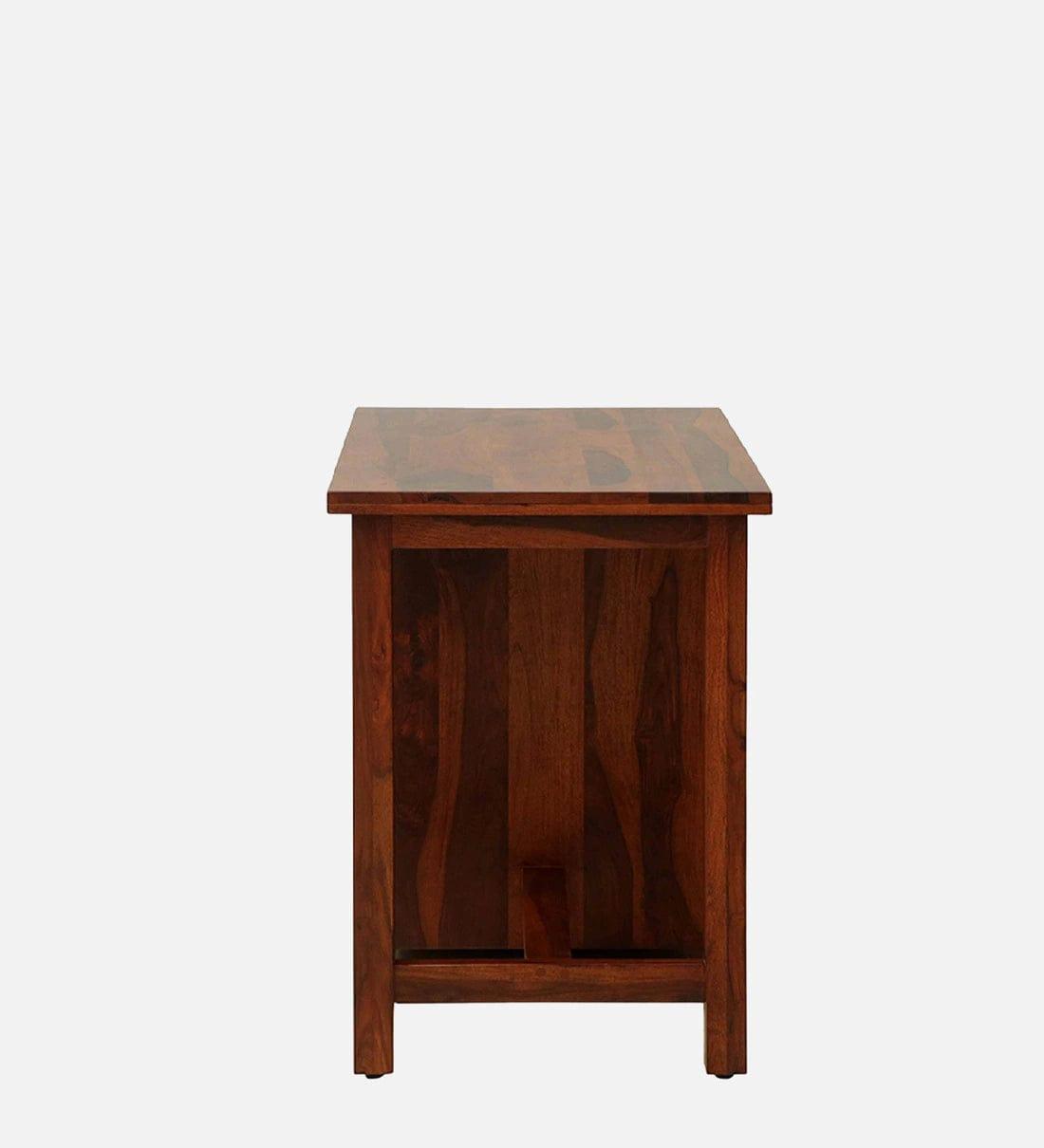 Kelty Sheesham Wood Writing Table In Honey Oak Finish With Drawers, - Ouch Cart