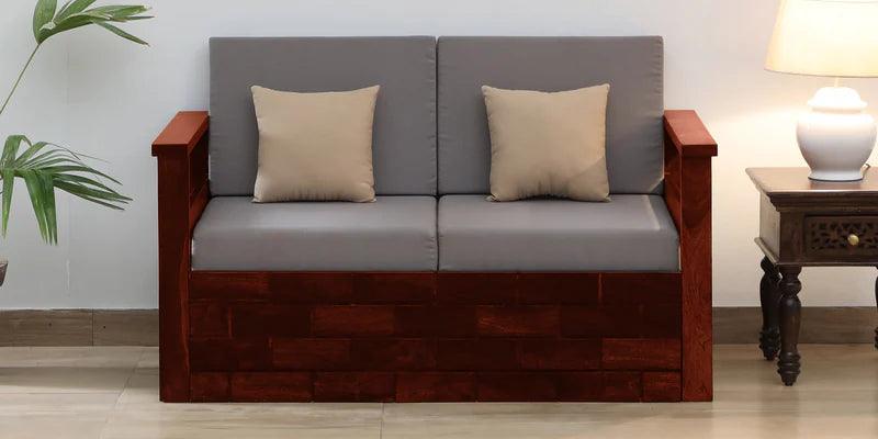 Sheesham Wood 2 Seater Sofa In Honey Oak Finish - Ouch Cart