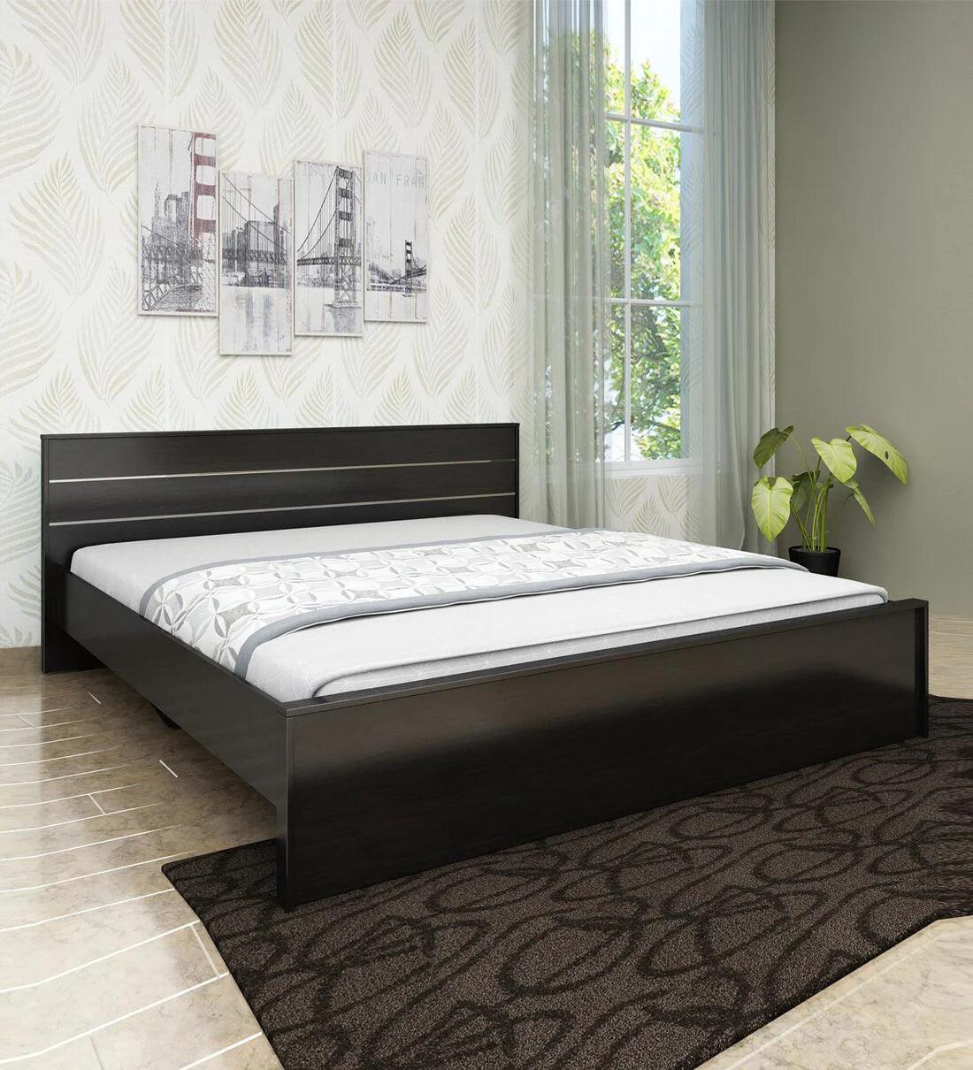 Crom King Size Bed in Wenge Finish - Ouch Cart