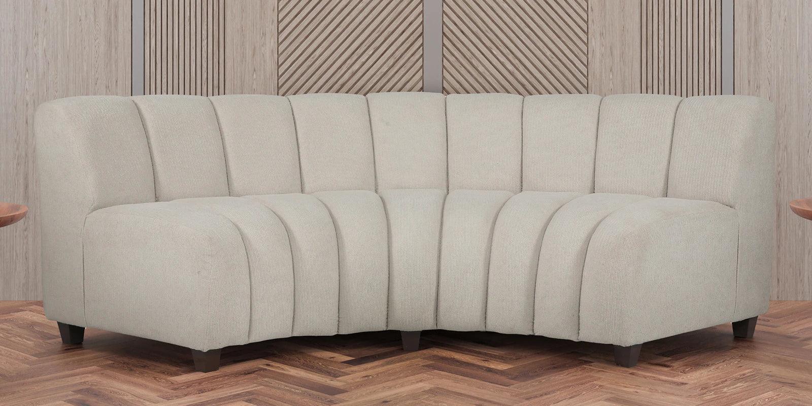 Boucle Fabric 3 Seater Curve Shaped Sofa in Off White Colour - Ouch Cart