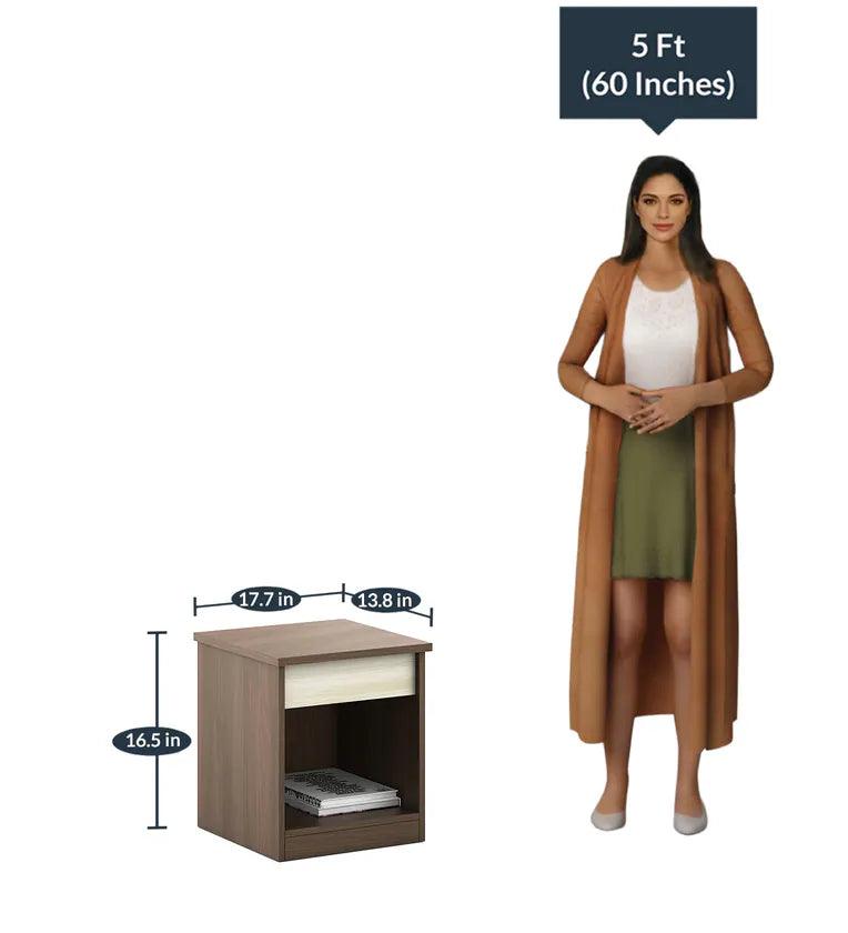 Denver Bedside Table in Classic Oak Finish - Ouch Cart