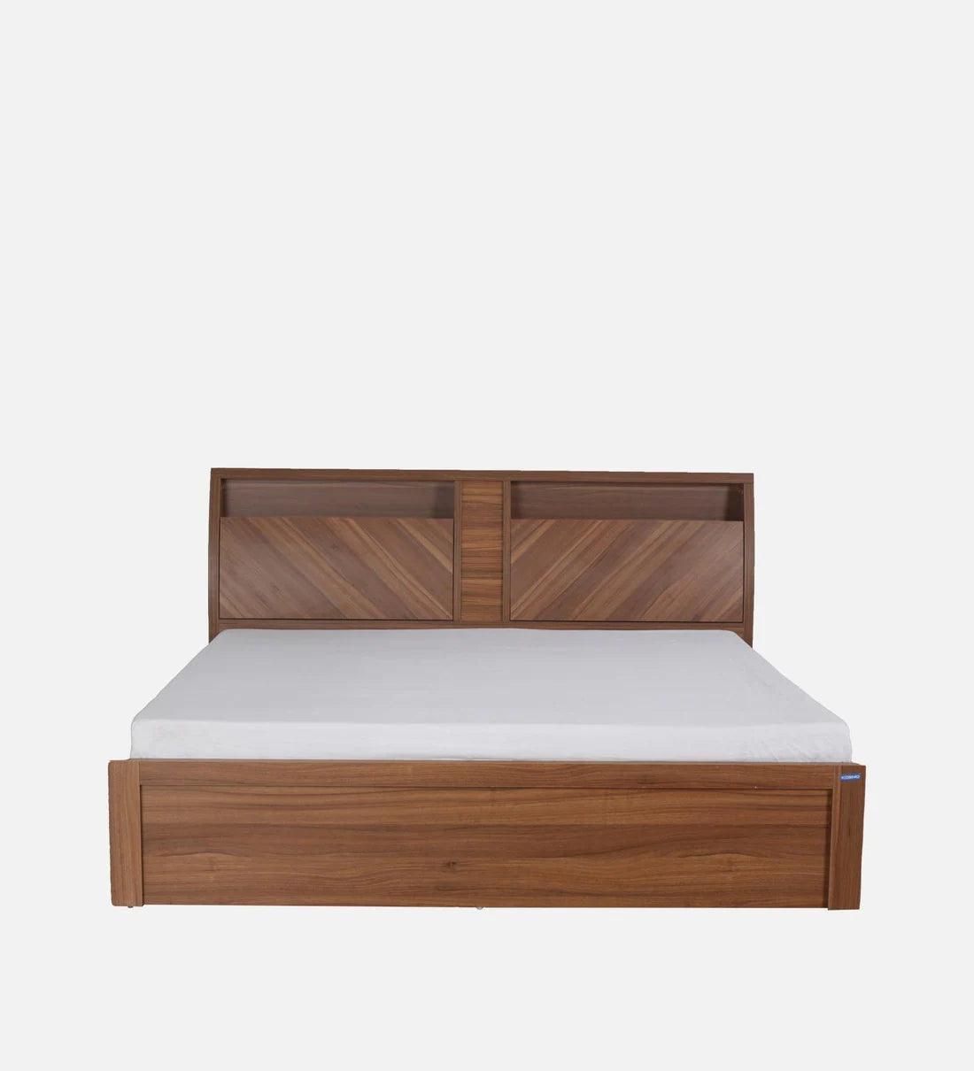Monarch King Size Bed in Natural Wenge Finish with Hydraulic Storage - Ouch Cart