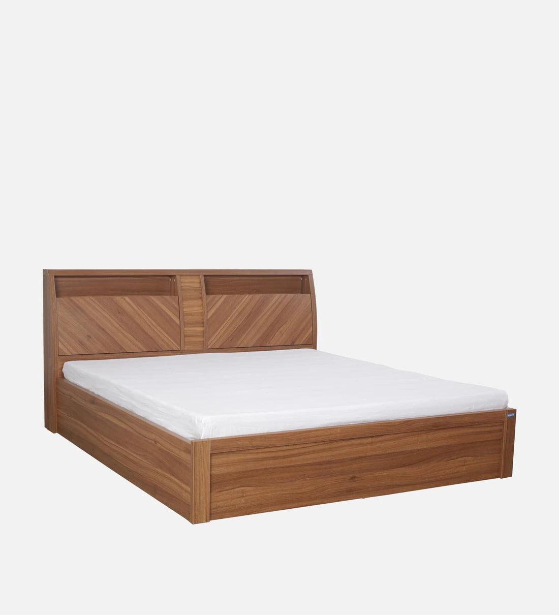 Monarch King Size Bed in Natural Wenge Finish with Hydraulic Storage - Ouch Cart